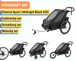 Thule Chariot Sport 1 Midnight Black 2022+ bike set + bìžecký set + koèárkový set