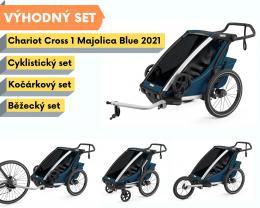 Thule Chariot Cross 1 Majolica Blue 2022 + bike set + bìžecký set + koèárkový set