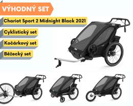 Thule Chariot Sport 2 Midnight Black 2022+ bike set + bìžecký set + koèárkový set