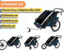 Thule Chariot Cross 2 Majolica Blue 2022 + bike set + bìžecký set + koèárkový set