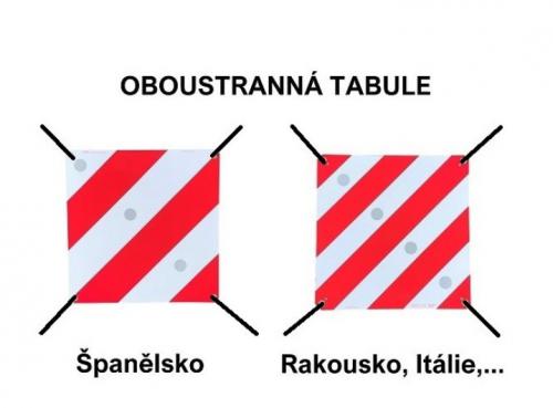 Reflexn tabule oboustrann komorov - oznaen nkladu EU/panlsko 50x50cm, integrovan popruhy